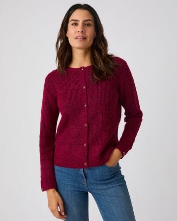 Cardigan maille perlée mélange alpaga
