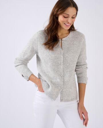 Cardigan maille perlée mélange alpaga