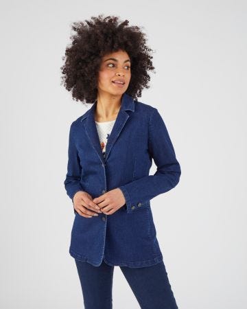 Veste longue en jean