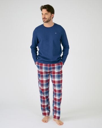 Pyjama haut nid d'abeille et bas flanelle