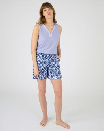 Pyjashort fantaisie maille jersey pur coton peigné