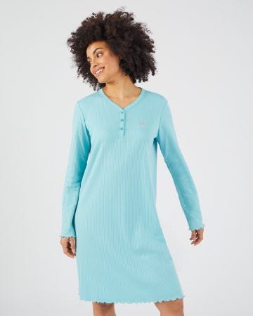 Chemise de nuit maille côtelée chaude