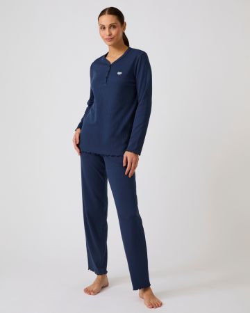 Pyjama maille côtelée