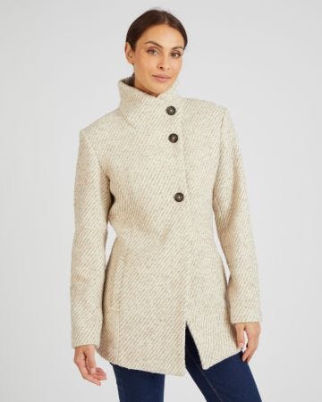 Manteau Thermolactyl mélange laine chiné