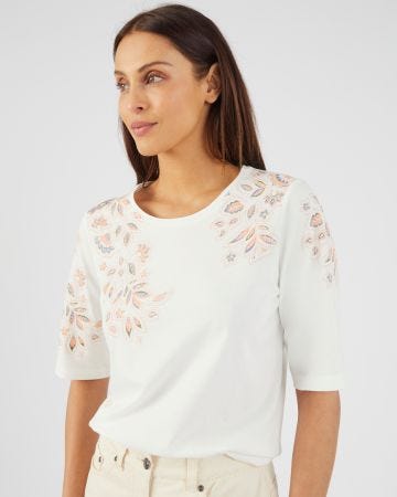 Tee-shirt imprimé placé floral