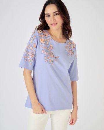 Tee-shirt imprimé placé floral