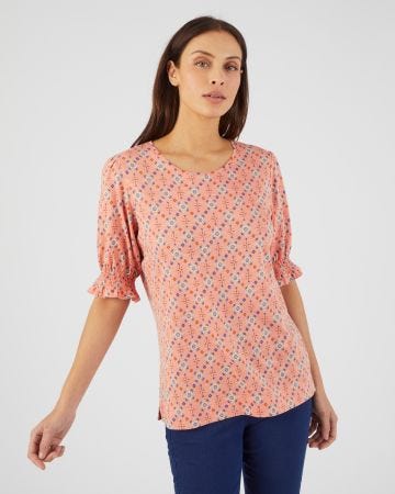 Tee-shirt manches smockées
