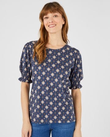 Tee-shirt manches smockées