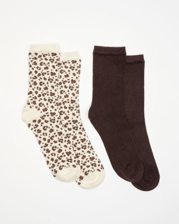 Lot de 2 chaussettes cachemire fantaisie