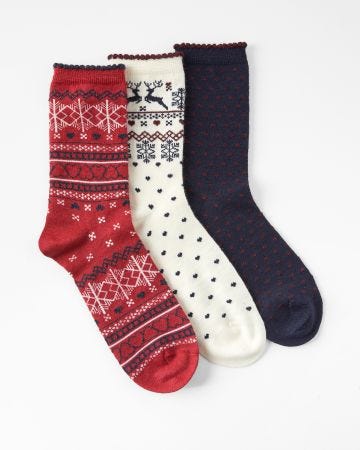 Lot de 3 paires de chaussettes maille fantaisie chaude Thermolactyl