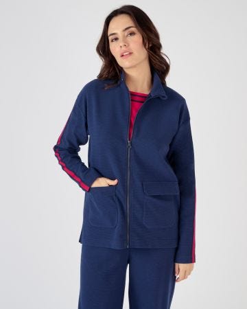 Gilet zippé maille ottoman