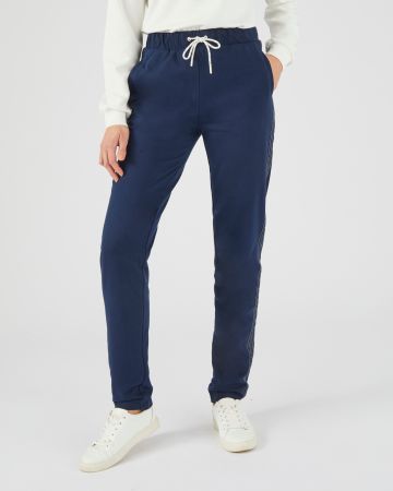 pantalon de jogging femme en jersey bouclette avec ceinture plate