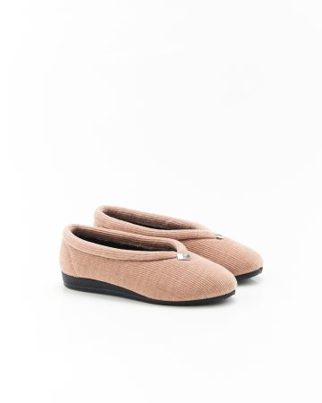 Chaussons velours côtelé brillant