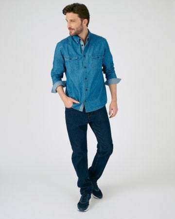 Chemise manches longues denim