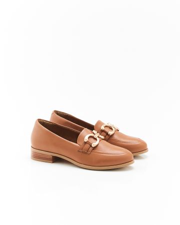 Mocassins avec chaînette coloris argenté