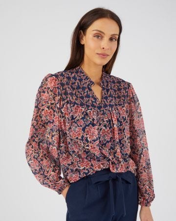 Blouse imprimée en voile