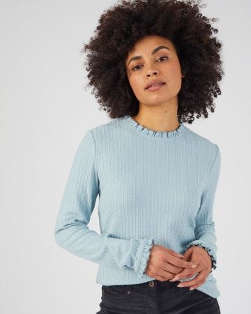 Tee-shirt en maille pointelle chaude