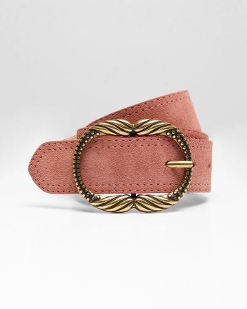 Ceinture boucle fantaisie croûte de cuir