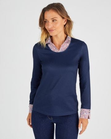 T-shirt effet 2 en 1 maille chaude
