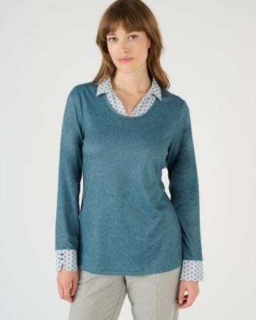 Tee-shirt effet 2 en 1 en maille chaude