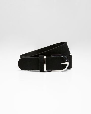 Ceinture fantaisie croûte de cuir aspect suédé