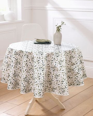 Nappe en toile cirée imprimé feuilles vertes, 4 dimensions