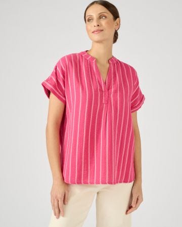 Blouse rayée gaze de coton