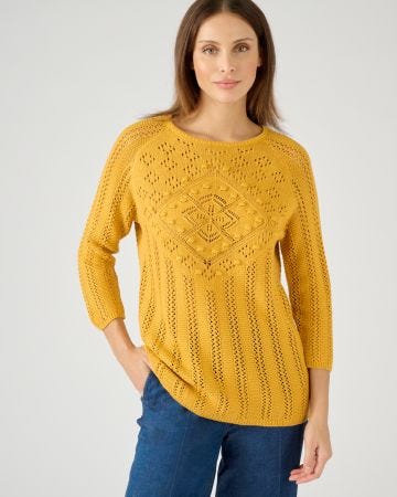 Pull jeu de maille losange