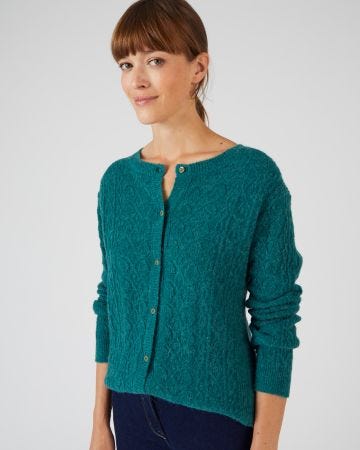 Cardigan jeu de maille mélange alpaga