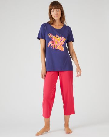 Pantacourt de pyjama en pur coton