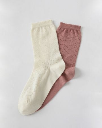 Lot de 2 paires de chaussettes maille pointelle