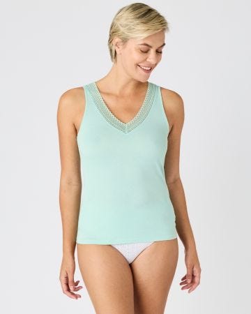 Débardeur Climatyl col V dentelle