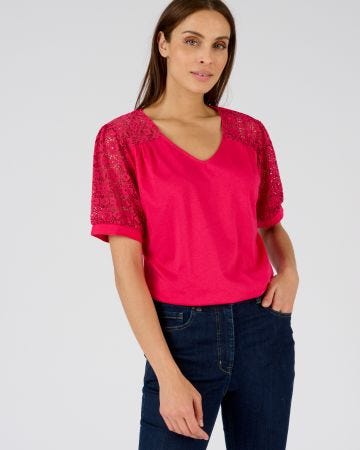 T-shirt détails macramé