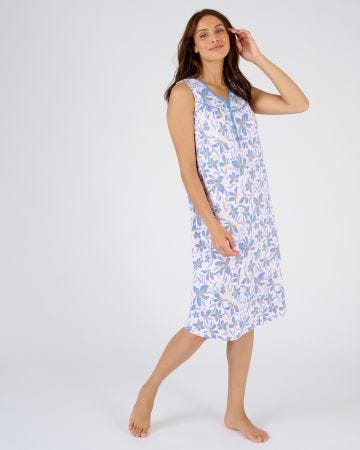 Chemise de nuit sans manches pur coton