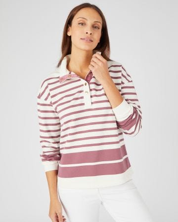 Sweat-shirt esprit marinière