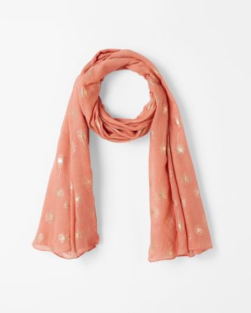 Foulard uni voile motifs métallisés