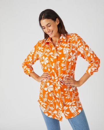 Maxi-chemise imprimée
