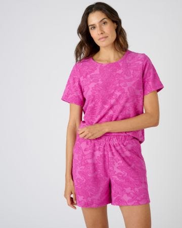 Pyjashort éponge jacquard reliéfé.