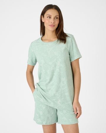 Pyjashort éponge jacquard reliéfé.
