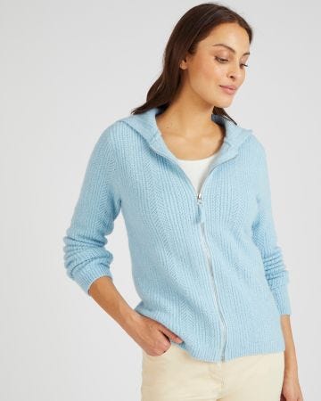 Gilet à capuche avec laine et alpaga