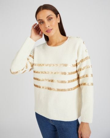 Pull rayé à sequins Thermolactyl