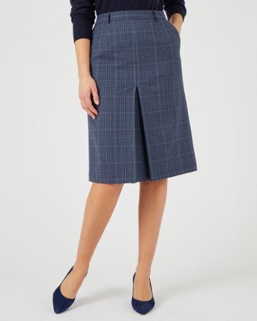Jupe pli creux mélange laine bi-stretch
