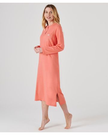 Chemise de nuit manches longues, maille jersey