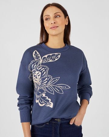Sweat-shirt molleton brodé