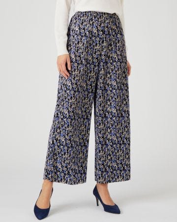 Pantalon 7/8ème maille plissée