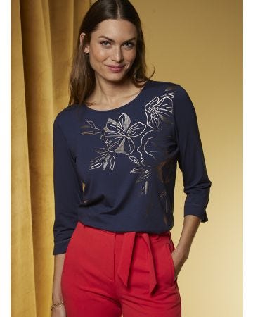 T-shirt motifs coloris doré