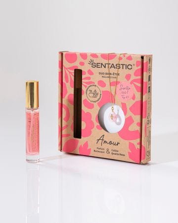Coffret Sentastic parfum et collier pierre naturelle