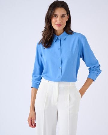 Chemisier uni tissu gaufré