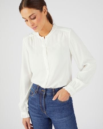 Blouse col volanté
