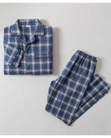 Pyjaveste en flanelle pur coton, manches longues